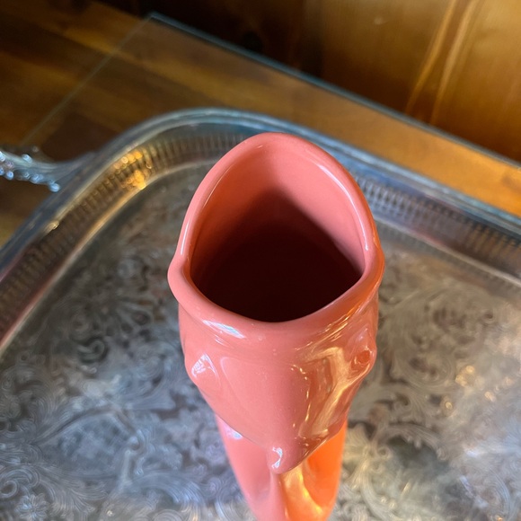 Gurgle Pot Fish Shaped CORAL Pitcher Vase 6.5” 12oz Original 2006 - Picture 5 of 6